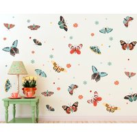 Schmetterling Muster Wandtatz - Kunstfalter Tapete von MyWallStickers