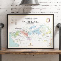Loire Weinkarte | Poster 70 X 50 cm Deko-Idee Für Weinliebhaber von MyWineMaps