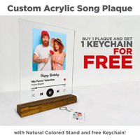 Personalisierte Acryl-Song-Plakette Mit Kostenlosem Schlüsselbund - Benutzerdefinierte Musik-Fotorahmen-Glaskunst-Geschenk Für Ihn, Sie, Paare Personalisierte Acryl-Song-Plakette Mit Kostenlosem Schlüsselbund - Benutzerdefinierte Musik-Fotorahmen-Glaskunst-Geschenk Für Ihn, Sie, Paare von MyWoodGift