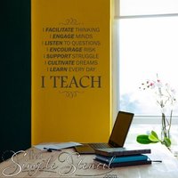 Ich Lehre | Lehrer Wandtattoos Inspirierender Aufkleber Wandtattoo Klassenzimmer-Wand-Dekor Inspirierend Zitat Schule Dekor von MyWordyWalls
