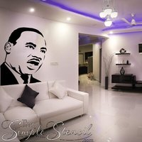 Abnehmbarer Wandaufkleber Mit Martin Luther King Jr.-Gesichtssilhouette | Schulwand-Dekor-Aufkleber Mlk - Und Black History Month-Dekorideen Für von MyWordyWalls
