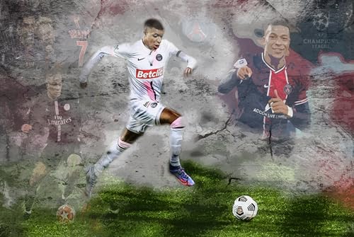 Myartstyle - BILDER Plakat, Leinwand Poster 60 x 40 cm Kylian Mbappe Sport Fußball Beste Spieler OHNE RAHMEN P-Sp-205-15 von Myartstyle