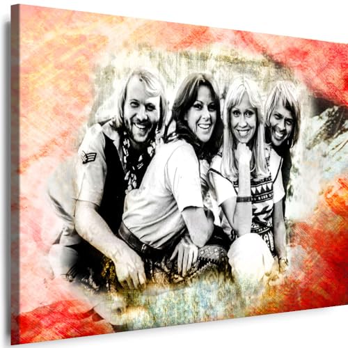 Myartstyle - Bilder ABBA Band 70 x 50 cm Leinwandbild Xxl - Wandbild 1 Teilig - Gerahmter Kunstdruck Musik w-s-2023-081 von Myartstyle