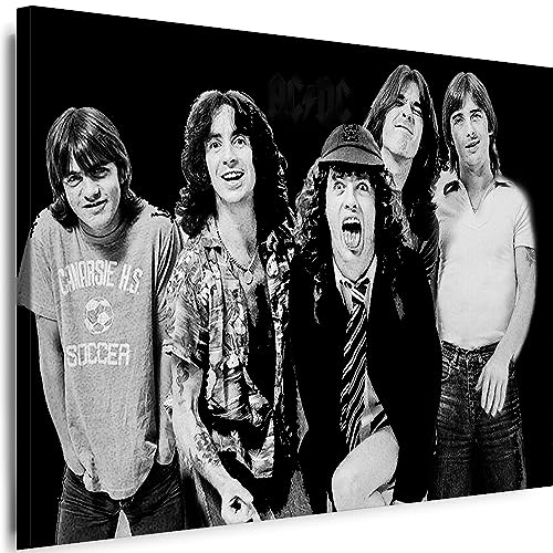 Myartstyle - Bilder AC/DC Band 100 x 70 cm Leinwandbild XXL - Wandbild 1 Teilig - Gerahmter Kunstdruck Musik w-s-2023-3 von Myartstyle