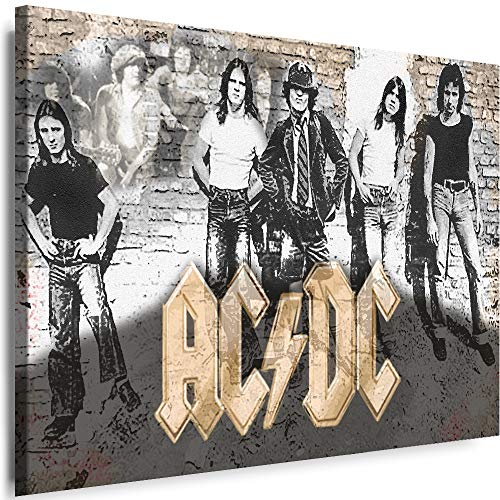 Myartstyle - Bilder AC/DC Band 60 x 40 cm Leinwandbild XXL - Wandbild 1 Teilig - Gerahmter Kunstdruck Musik w-s-2023-5 von Myartstyle