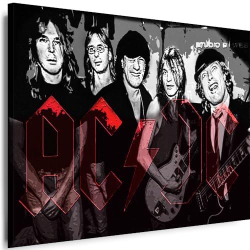 Myartstyle - Bilder AC/DC Band 70 x 50 cm Leinwandbild Xxl - Wandbild 1 Teilig - Gerahmter Kunstdruck Musik w-s-2023-09 von Myartstyle
