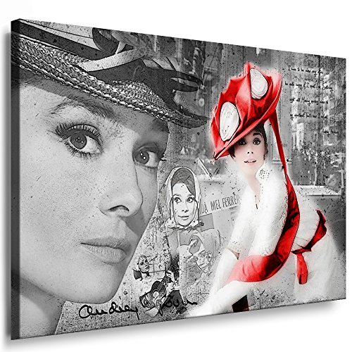 Myartstyle - Bilder Audrey Hepburn 120 x 80 cm Leinwandbilder XXL - 1 Teilige Wandbilder Hollywood Legenden Film Kunstdrucke w-S-2020-08 von Myartstyle