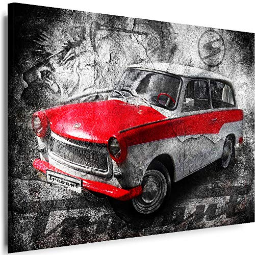 Myartstyle - Bilder Auto Trabant 60 x 40 cm Leinwandbilder XXL - 1 Teilige Wandbilder Oldtimer Kunstdrucke w-a-2024-25 von Myartstyle