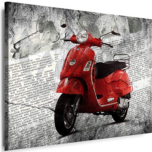 Myartstyle - Bilder Auto Vespa 70 x 50 cm Leinwandbilder XXL - 1 Teilige Wandbilder Oldtimer Kunstdrucke w-a-2024-021 von Myartstyle