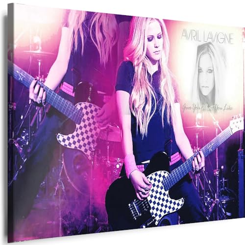 Myartstyle - Bilder Avril Lavigne Sängerin 100 x 70 cm Leinwandbild Xxl - Wandbild 1 Teilig - Gerahmter Kunstdruck Musik w-s-2023-15 von Myartstyle