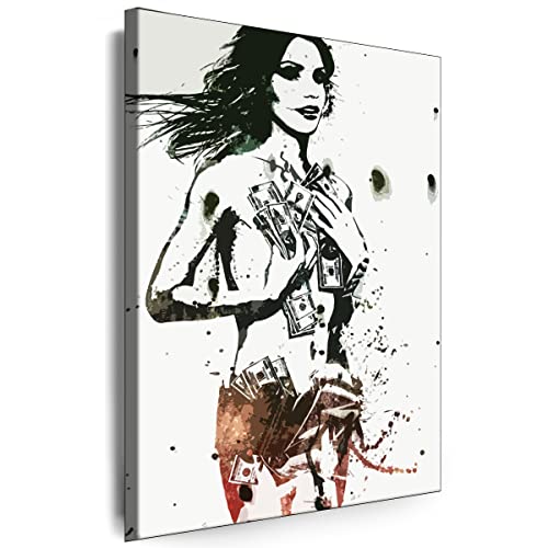 Myartstyle - Bilder Banksy Frau Geld Graffiti Street Art 60 x 40 cm Leinwandbilder Xxl - 1 Teilige Wandbilder Kunstdrucke w-a-2040-127 von Myartstyle