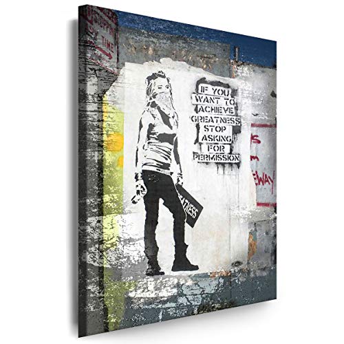 Myartstyle - Bilder Banksy If You Want Street Art 120 x 80 cm Leinwandbilder XXL - 1 Teilige Wandbilder Kunstdrucke w-a-2040-83 von Myartstyle