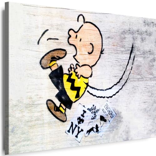 Myartstyle - Bilder Banksy Bad Boy Charlie Street Art 70 x 50 cm Leinwandbilder Xxl - 1 Teilige Wandbilder Kunstdrucke w-a-2040-38 von Myartstyle