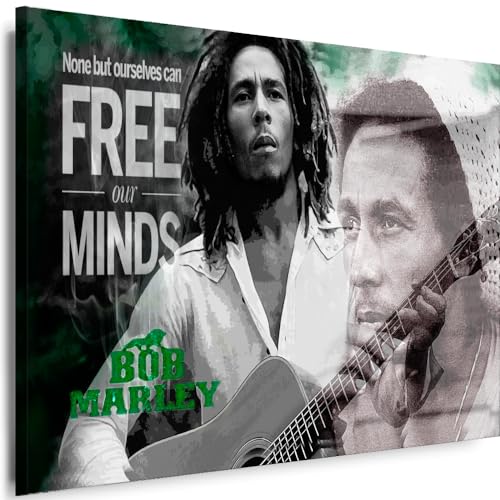 Myartstyle - Bilder Bob Marley Sänger 115 x 75 cm Leinwandbild Xxl - Wandbild 1 Teilig - Gerahmter Kunstdruck Musik w-s-2023-043 von Myartstyle