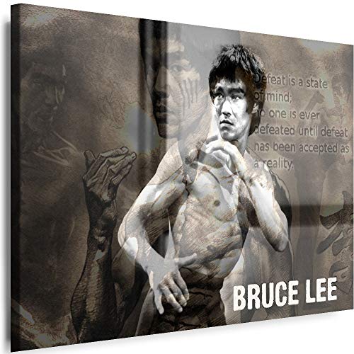 Myartstyle - Bilder Bruce Lee 80 x 60 cm Leinwandbilder XXL - 1 Teilige Wandbilder Film Popular Movies Kunstdrucke w-P-2020-14 von Myartstyle