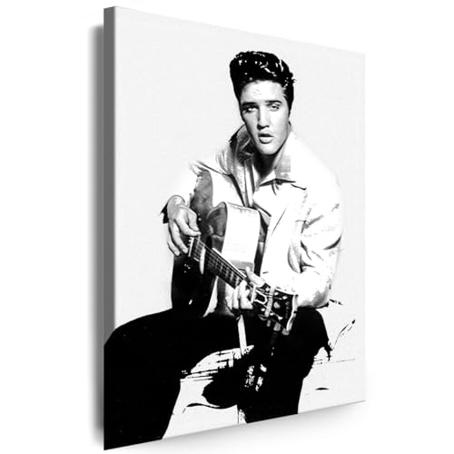 Myartstyle - Bilder Elvis Presley Band 80 x 60 cm Leinwandbild XXL - Wandbild 1 Teilig - Gerahmter Kunstdruck Musik w-s-2023-166 von Myartstyle