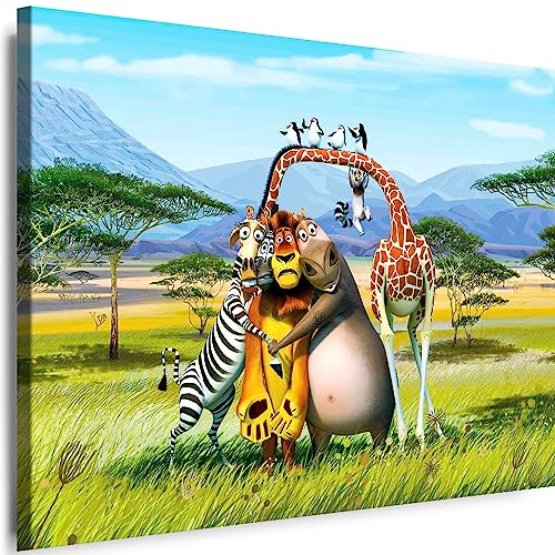 Myartstyle - Bilder Film Cartoons Tiere Kinder Madagascar 2 115 x 75 cm LeinWandBilder Xxl - 1 Teilige WandBilder Art 3D Modern Kunstdrucke w-a-2042-17 von Myartstyle