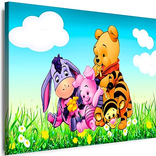 Myartstyle - Bilder Film Cartoons Tiere Kinder Puuh 115 x 75 cm LeinWandBilder Xxl - 1 Teilige WandBilder Art 3D Modern Kunstdrucke w-a-2042-59 von Myartstyle