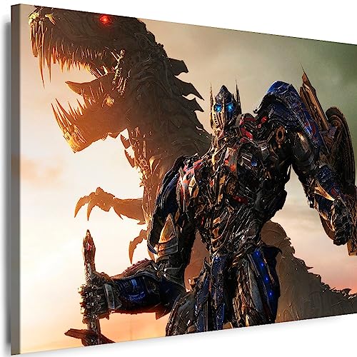 Myartstyle - Bilder Film Transformers 80 x 60 cm Leinwandbilder XXL - 1 Teilige Wandbilder Film Popular Movies Kunstdrucke w-P-2020-118 von Myartstyle