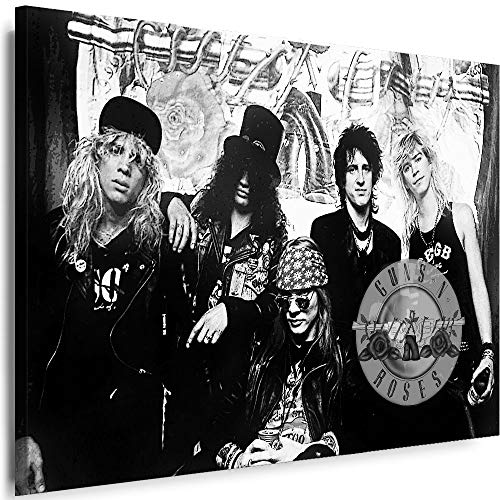 Myartstyle - Bilder Guns N Roses Band 115 x 75 cm Leinwandbild XXL - Wandbild 1 Teilig - Gerahmter Kunstdruck Musik w-s-2023-099 von Myartstyle