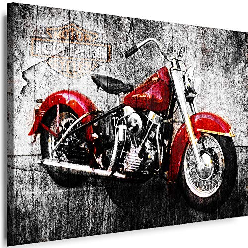 Myartstyle - Bilder Motorrad Harley Davidson 120 x 80 cm Leinwandbilder XXL - 1 Teilige Wandbilder Kunstdrucke w-a-2024-047 von Myartstyle
