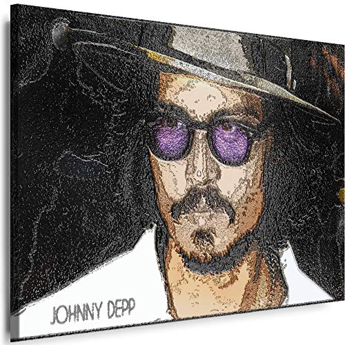 Myartstyle - Bilder Johnny Depp 60 x 40 cm Leinwandbilder XXL - 1 Teilige Wandbilder Film Popular Movies Kunstdrucke w-P-2020-97 von Myartstyle