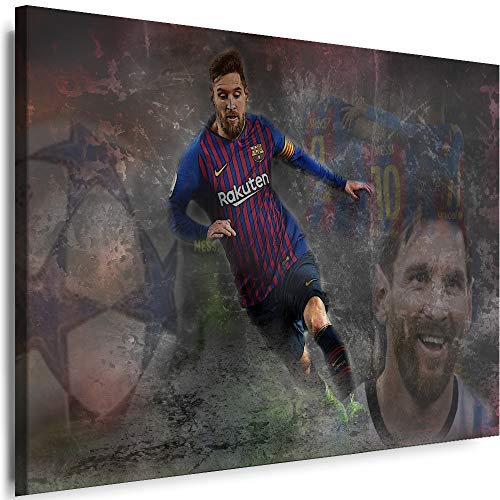 Myartstyle - Bilder Lionel Messi Fußball 120 x 80 cm Leinwandbilder XXL - 1 Teilige Wandbilder Kunstdrucke w-a-2030-11 von Myartstyle