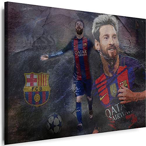 Myartstyle - Bilder Lionel Messi Fußball 120 x 80 cm Leinwandbilder XXL - 1 Teilige Wandbilder Kunstdrucke w-a-2030-17 von Myartstyle