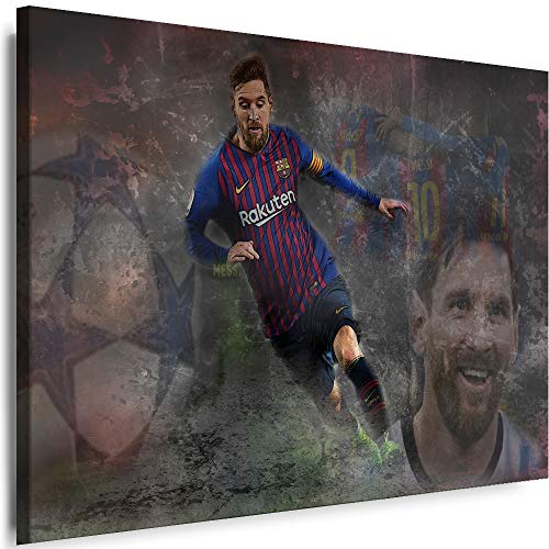 Myartstyle - Bilder Lionel Messi Fußball 80 x 60 cm Leinwandbilder XXL - 1 Teilige Wandbilder Kunstdrucke w-a-2030-9 von Myartstyle