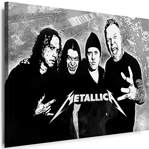 Myartstyle - Bilder Metallica Band 115 x 75 cm Leinwandbild XXL - Wandbild 1 Teilig - Gerahmter Kunstdruck Musik w-s-2023-0143 von Myartstyle