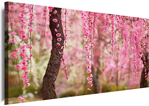 Myartstyle - Bilder Panorama 150x70cm - Leinwandbild 1 Teilig - XXL Wandbild Blühender Baum Kunstdrucke Natur Landschaften w-1p-s222-56 von Myartstyle