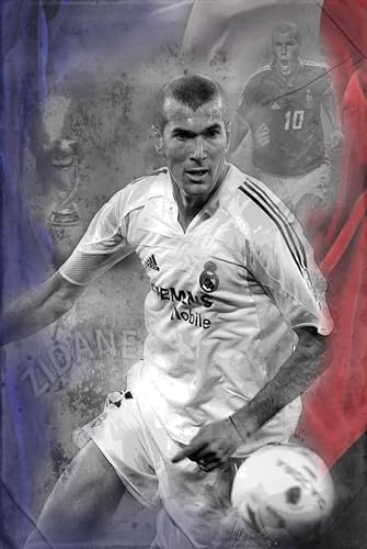 Myartstyle - BILDER Plakat,Leinwand Poster 60 x 40 cm Z. Zidan Sport Fußball Beste Spieler OHNE RAHMEN P-Sp-205-3 von Myartstyle