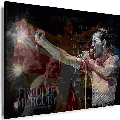 Myartstyle - Bilder Queen - Freddie Mercury Band 115 x 75 cm Leinwandbild XXL - Wandbild 1 Teilig - Gerahmter Kunstdruck Musik w-s-2023-187 von Myartstyle