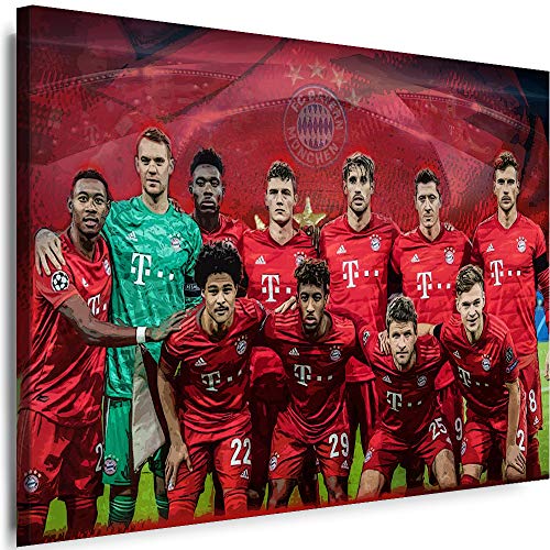 Myartstyle - Bilder R.Lewandowski FC Team Fußball 100 x 70 cm Leinwandbilder Xxl - 1 Teilige Wandbilder Kunstdrucke w-a-2045-16 von Myartstyle