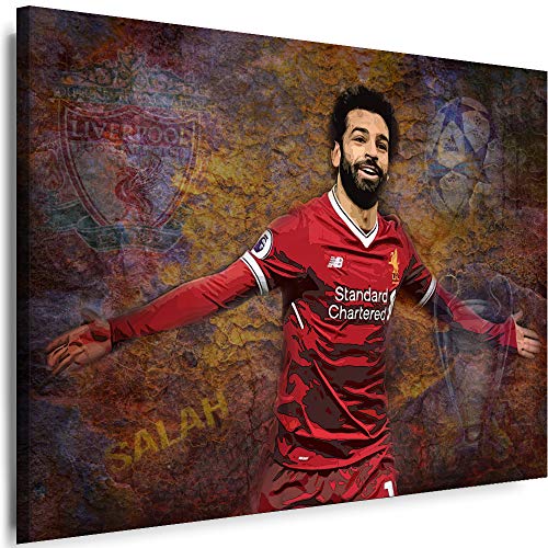 Myartstyle - Bilder Salah Mohamed Liverpool Fußball 60 x 40 cm Leinwandbilder XXL - 1 Teilige Wandbilder Kunstdrucke w-a-2032-7 von Myartstyle