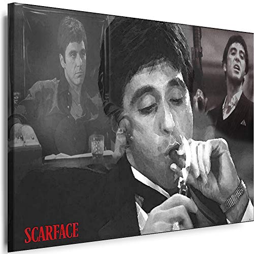 Myartstyle - Bilder Scarface 120 x 80 cm Leinwandbilder XXL - 1 Teilige Wandbilder Film Popular Movies Kunstdrucke w-P-2020-0111 von Myartstyle