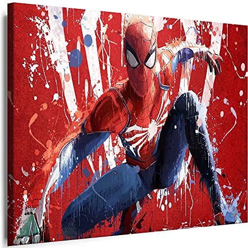 Myartstyle - Bilder Spiderman 120 x 80 cm Leinwandbilder XXL - 1 Teilige Wandbilder Film Popular Movies Kunstdrucke w-P-2020-0123 von Myartstyle