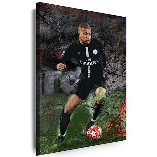 Myartstyle - Bilder Sport Kylian Mbappe PSG FC Fußball 115 x 75 cm Leinwandbilder Xxl - 1 Teilige Wandbilder Kunstdrucke w-a-2051-5 von Myartstyle