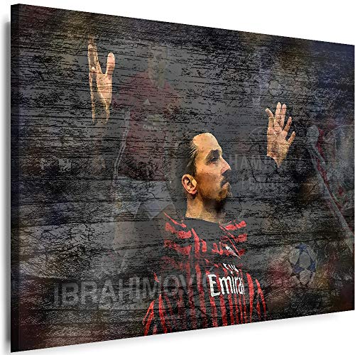 Myartstyle - Bilder Sport Zlatan Ibrahimovic Milan FC Fußball 100 x 70 cm Leinwandbilder XXL - 1 Teilige Wandbilder Kunstdrucke w-a-2050-10 von Myartstyle