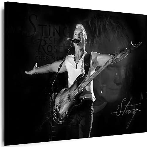 Myartstyle - Bilder Sting Band 70 x 50 cm Leinwandbild XXL - Wandbild 1 Teilig - Gerahmter Kunstdruck Musik w-s-2023-0173 von Myartstyle