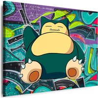 Leinwand Bilder Anime Snorlax Graffiti Cartoons Film Kinderzimmer Für Junge Mädchen Kunst Wandbilder von Myartstyle24