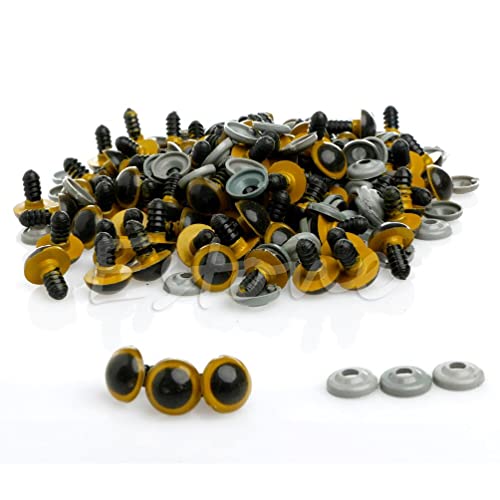 Myazs 100 Stück/Set 10 mm Kunststoff-Sicherheitsaugen für Teddybär, für Puppen, Tierpuppen, Bastelarbeiten, CHAR(10) von Myazs