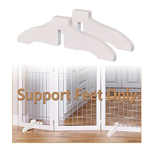 Stützfüße für Haustiergitter Babygitter aus Holz Freistehende Hundegitter Faltbar Konfigurierbares Babygitter Babybarriere Sicherheitszaun Tor Stützfüße (White) von Mybow