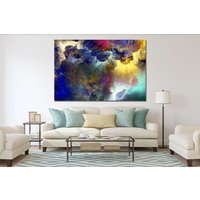 Abstrakt Blau Gelb Grün Wolke Tinte Flüssig Marmor Bedruckt Leinwand Wand Wandbild Geschenk Neue Wohnwand Kunst Dekor Gerahmt Bild Malerei Kunstwerk von Mycanvasesuk