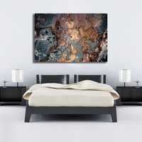 Abstrakte Tinte Blau Gold Bronze Luxus Flüssig Marmor Bedruckt Leinwand Wand Wandbild Geschenk Neue Wohnwand Kunst Dekor Gerahmt Bild Malerei von Mycanvasesuk