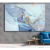 Abstrakte Tinte Hellblau Gold Flüssig Marmor Bedruckt Leinwand Wand Wandbild Geschenk Neue Wohnwand Kunst Dekor Gerahmt Bild Malerei Kunstwerk von Mycanvasesuk