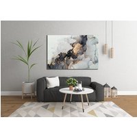 Abstrakte Tinte Schwarz Grau Gold Flüssig Marmor Bedruckt Leinwand Wand Wandbild Geschenk Neue Home Kunst Dekor Gerahmt Bild Malerei Kunstwerk von Mycanvasesuk