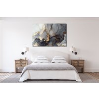 Abstrakte Tinte Schwarz Grau Gold Flüssig Marmor Bedruckt Leinwand Wand Wandbild Geschenk Neue Home Kunst Dekor Gerahmt Bild Malerei Kunstwerk von Mycanvasesuk