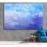 Blauer Pinselstrich Lila Flüssig Marmor | Wandbild Geschenk Neues Zuhause Bild Kunstwerk Innenzimmer Dekor Housewarming Leinwanddruck von Mycanvasesuk