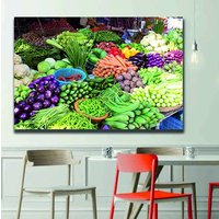 Gemüseständer Obst Bunt Küche/Restaurant, Home Decor Wand Leinwand Kunst Geschenk Neue Wohnung Druck von Mycanvasesuk